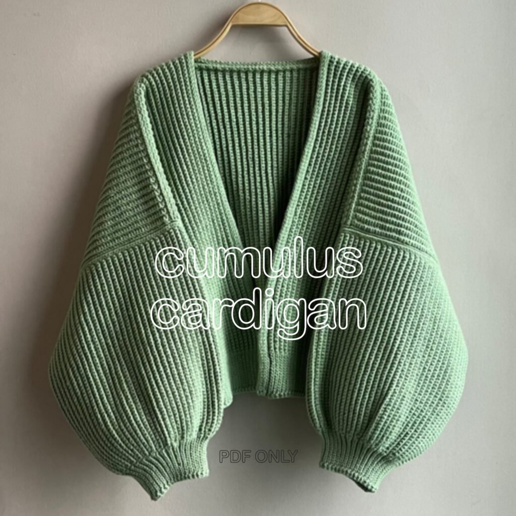 Free oversized cardigan crochet pattern with custom sizing options and video tutorials