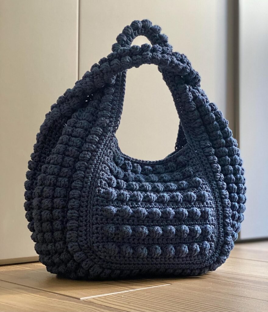 Free crochet bag pattern for Ferrara two-handled tote with video tutorial