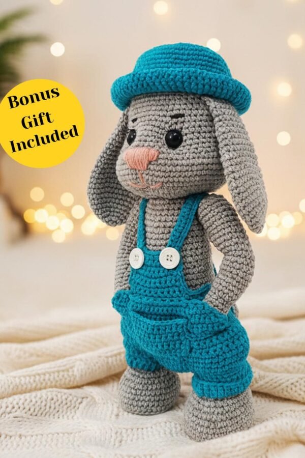 Free crochet bunny pattern PDF with adorable amigurumi plush toy design