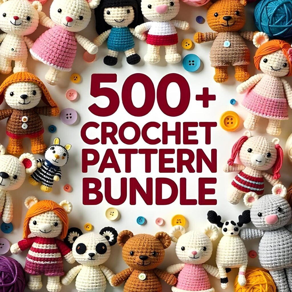 Free crochet pattern bundle with 500 amigurumi designs and tutorials