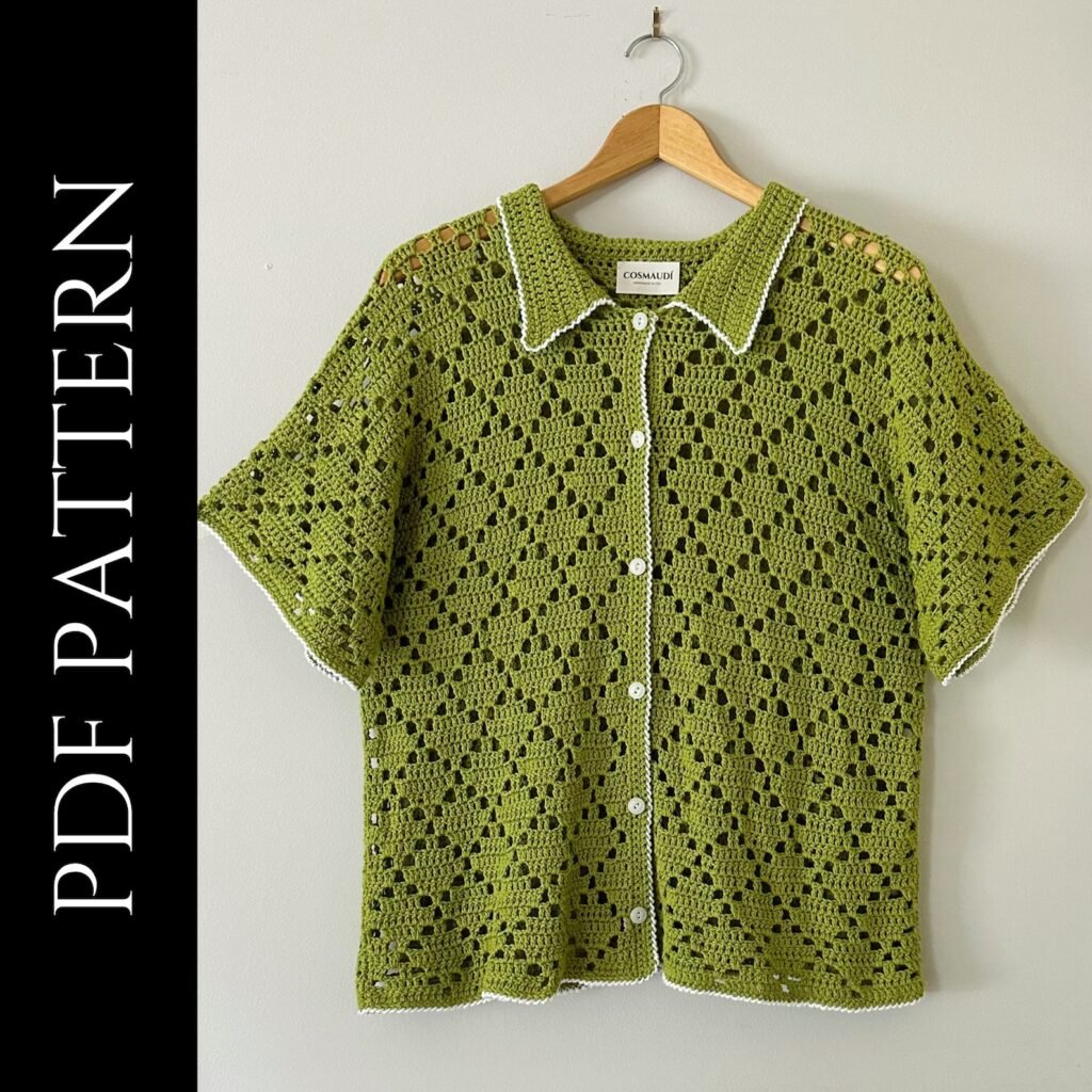 Free crochet shirt pattern with step-by-step tutorials and nine sizes