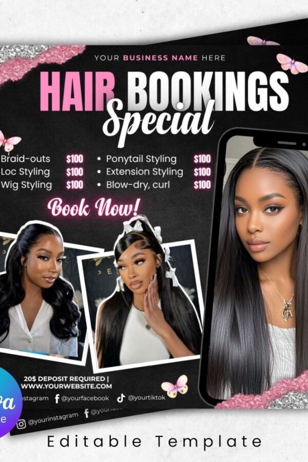Free hair price list template flyer for salon and hairstylist services